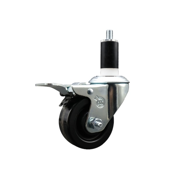 3'' SS Phenolic Swivel 1-3/8'' Expanding Stem Caster Total Lock Brake